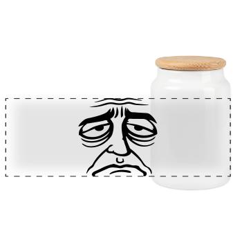 Mürrisches Trauriges Enttäuschtes Gesicht Lustig - Boîte à biscuits avec couvercle en bois - blanc - Devant