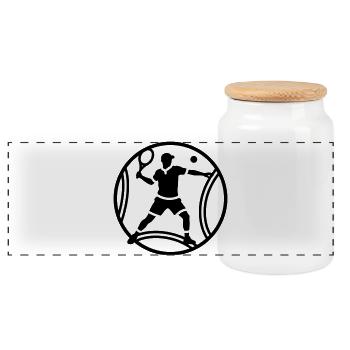 tennis - Boîte à biscuits avec couvercle en bois - blanc - Devant