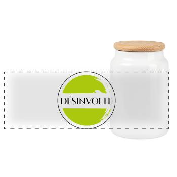 Désinvolte  - Boîte à biscuits avec couvercle en bois - blanc - Devant