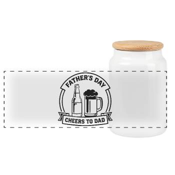 FÊTE DES PÈRES SANTÉ À PAPA Emblème pour les pères - Boîte à biscuits avec couvercle en bois - blanc - Devant