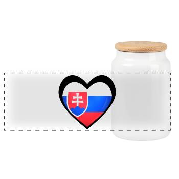 Čierne Srdce Slovensko - Boîte à biscuits avec couvercle en bois - blanc - Devant