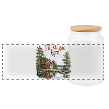 De Retour au Chalet Nostalgie Suédoise - Boîte à biscuits avec couvercle en bois - blanc - Devant