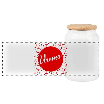 Baby Announce Great-Grandma - Panoramic Cookie Jar with Wooden Lid - white - Front
