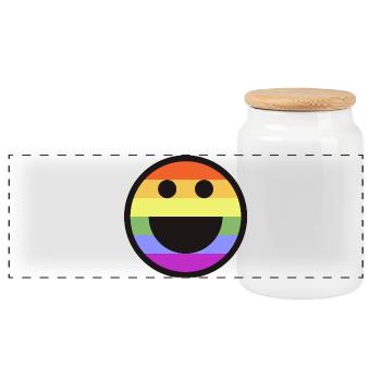 Fierté LGBTQ arc-en-ciel - Boîte à biscuits avec couvercle en bois - blanc - Devant