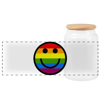 Pride Smile - Panoramic Cookie Jar with Wooden Lid - white - Front