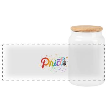 Éclaboussure de peinture Pridemix - Boîte à biscuits avec couvercle en bois - blanc - Devant