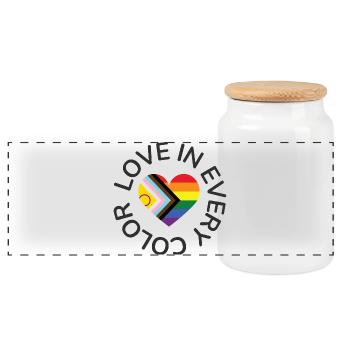 Cœur arc-en-ciel de l’amour dans toutes les couleurs LGBTQIA - Boîte à biscuits avec couvercle en bois - blanc - Devant