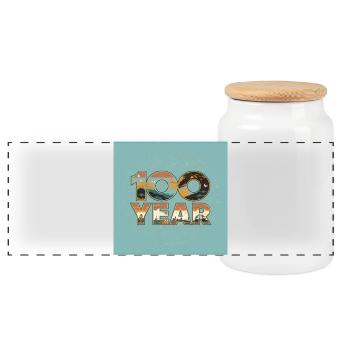 Paysage rétro centenaire - Boîte à biscuits avec couvercle en bois - blanc - Devant