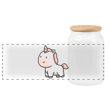 Licorne magique pleine de douceur - Boîte à biscuits avec couvercle en bois - blanc - Devant