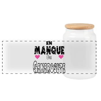 En Manque de Générosité - Boîte à biscuits avec couvercle en bois - blanc - Devant