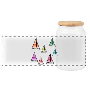 Voile - Boîte à biscuits avec couvercle en bois - blanc - Devant