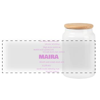 Maira - Panorama Keksdose mit Holzdeckel - Weiß - Vorne