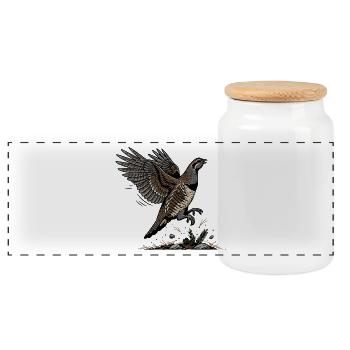 Colin Californie Oiseau Vol California Quail Noir - Boîte à biscuits avec couvercle en bois - blanc - Devant