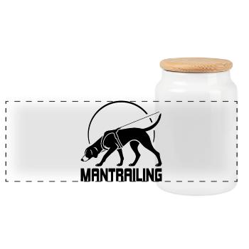Foxhound Mantrailing Hundesport Hund Wilsigns - Panorama Keksdose mit Holzdeckel - Weiß - Vorne