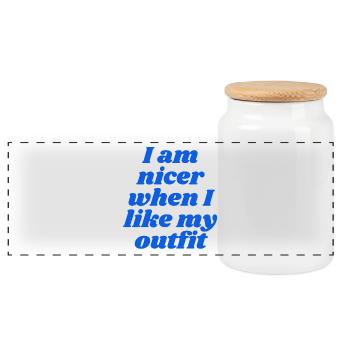Je suis plus gentille quand j’aime ma tenue - Boîte à biscuits avec couvercle en bois - blanc - Devant
