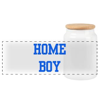 HB Home Boy Hambourg - Boîte à biscuits avec couvercle en bois - blanc - Devant