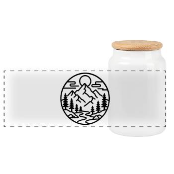Emblème de la Forêt de la Montagne - Boîte à biscuits avec couvercle en bois - blanc - Devant