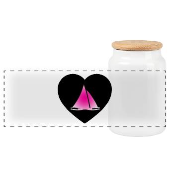 Voile - Boîte à biscuits avec couvercle en bois - blanc - Devant