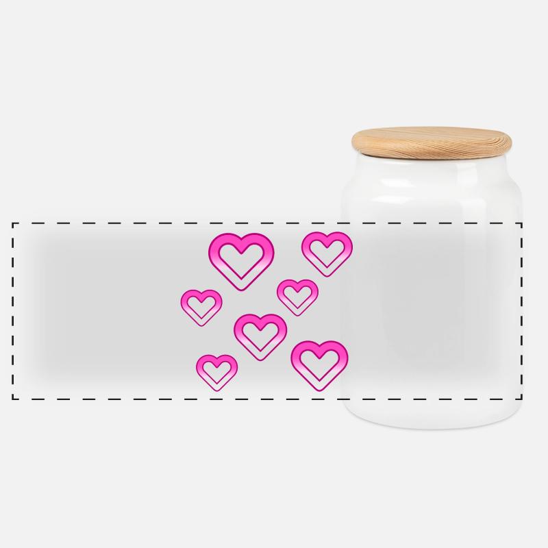 Cœur - Boîte à biscuits avec couvercle en bois - blanc