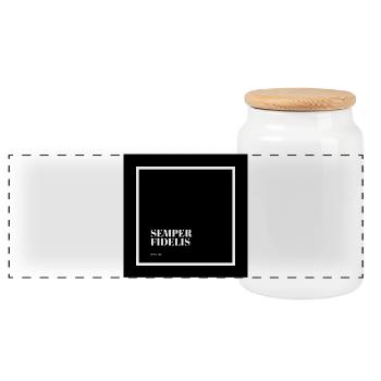 Semper Fidelis - Always loyal - Panoramic Cookie Jar with Wooden Lid - white - Front
