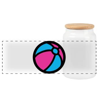 Water Polo Beach Summer Icon - Panoramic Cookie Jar with Wooden Lid - white - Front