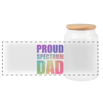 Proud Spectrum Dad - Panoramic Cookie Jar with Wooden Lid - white - Front
