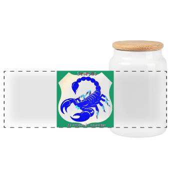 scorpion - Boîte à biscuits avec couvercle en bois - blanc - Devant