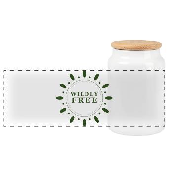 Couronne sauvagement libre - Boîte à biscuits avec couvercle en bois - blanc - Devant