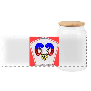 Capricorne - Boîte à biscuits avec couvercle en bois - blanc - Devant