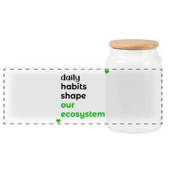 ECOSYSTEM DAILY HABITS - Panoramic Cookie Jar with Wooden Lid - white - Front