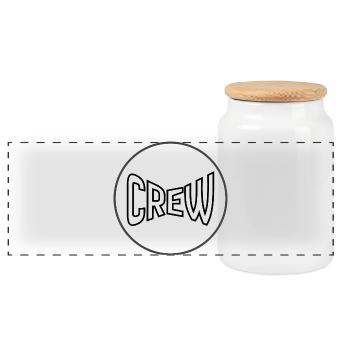 Cercle Noir Minimal - Boîte à biscuits avec couvercle en bois - blanc - Devant