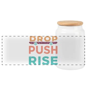Drop Push Rise Skateboard - Panoramic Cookie Jar with Wooden Lid - white - Front