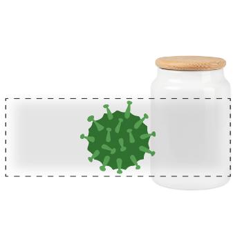 Virus Green - Panorama Keksdose mit Holzdeckel - Weiß - Vorne