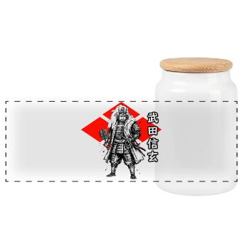 Takeda Shingen, le tigre du Kai - Boîte à biscuits avec couvercle en bois - blanc - Devant