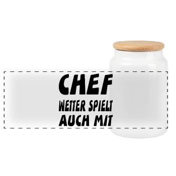 Chef - Panorama Keksdose mit Holzdeckel - Weiß - Vorne