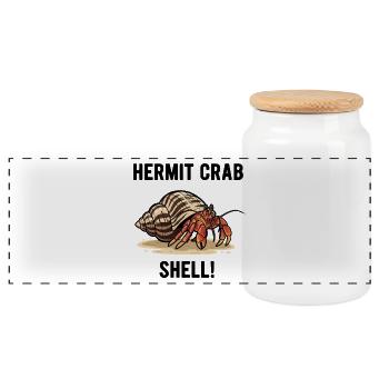 Bernard-l'ermite Shell Hermit Crab - Boîte à biscuits avec couvercle en bois - blanc - Devant