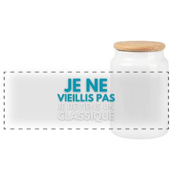 Je ne vieillis pas je deviens un classique - Boîte à biscuits avec couvercle en bois - blanc - Devant