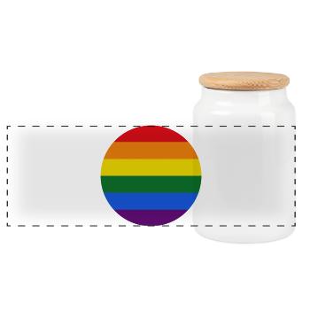 Drapeau gay - Boîte à biscuits avec couvercle en bois - blanc - Devant