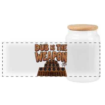Reggae Weapon - Panoramic Cookie Jar with Wooden Lid - white - Front