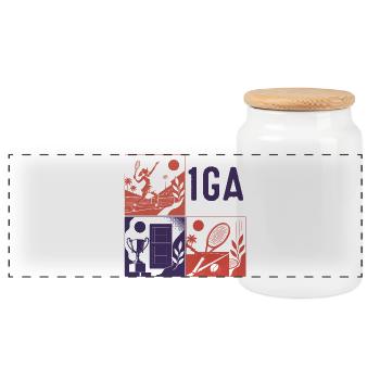 TENNIS WORLD - 1GA wb AI Generated - Panoramic Cookie Jar with Wooden Lid - white - Front