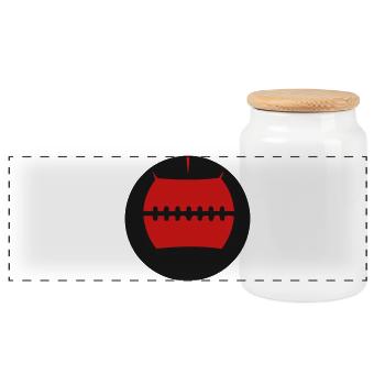 Vecteur de boule murale Medicine Ball - Boîte à biscuits avec couvercle en bois - blanc - Devant