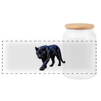 Polygon Panther - Boîte à biscuits avec couvercle en bois - blanc - Devant