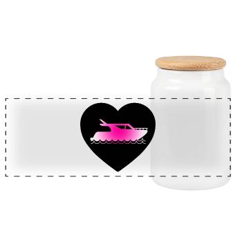 Canot automobile - Boîte à biscuits avec couvercle en bois - blanc - Devant