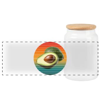 Fruit de l’avocat - Boîte à biscuits avec couvercle en bois - blanc - Devant