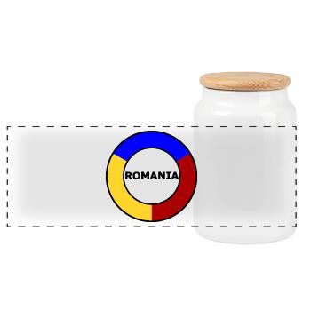 Anneau de couleur Couleurs - Boîte à biscuits avec couvercle en bois - blanc - Devant