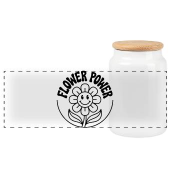 Le pouvoir des fleurs - Boîte à biscuits avec couvercle en bois - blanc - Devant