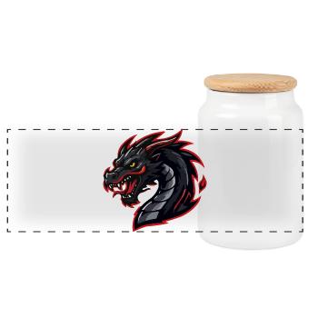drache-esports - Panorama Keksdose mit Holzdeckel - Weiß - Vorne