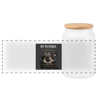 Running Out Of Patience Funny Raccoon - Panorama Keksdose mit Holzdeckel - Weiß - Vorne