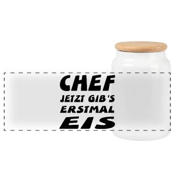 Chef - Panorama Keksdose mit Holzdeckel - Weiß - Vorne