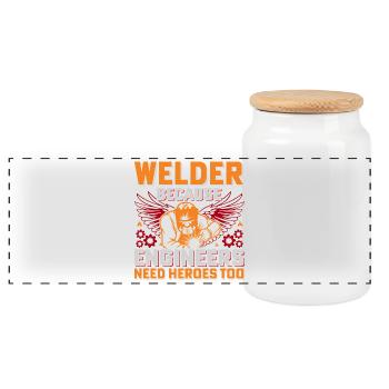 Héros de la soudure : Les ingénieurs ont besoin de héros - Boîte à biscuits avec couvercle en bois - blanc - Devant